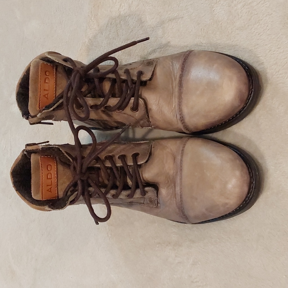ALDO Preliand men's lace-up Distressed Leather Combat Boots Size 9.5 - Picture 2 of 10